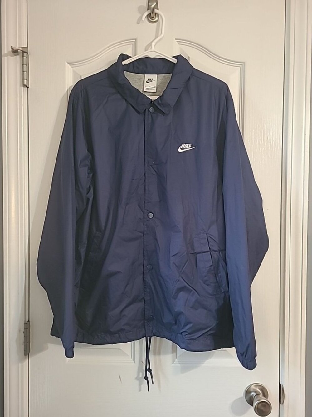 Nike Club Coach's Men’s Size Small Loose Fit Button Up Blue Jacket FN3316-410
